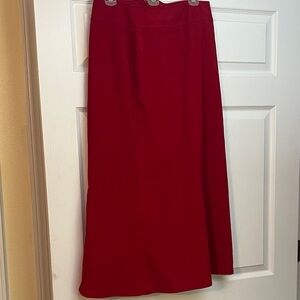 JM Collection Vibrant velour Red Maxi Skirt